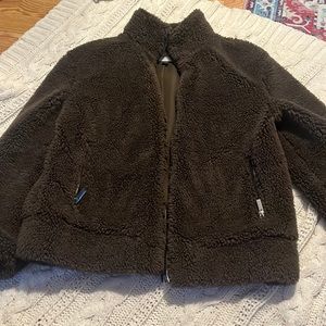 Fuzzy soft brown Sherpa coat